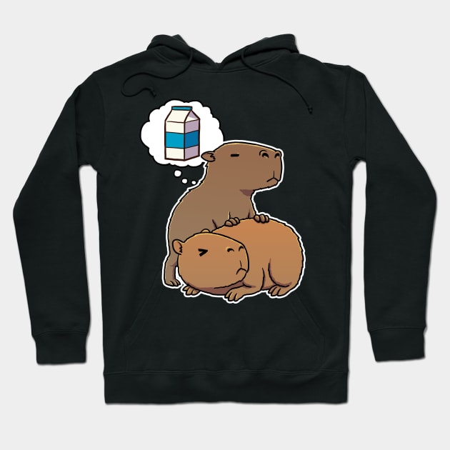 Capybara thirsty for Carton of Milk Hoodie by capydays